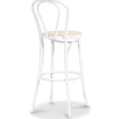 Barstol med rottingsits - Vit