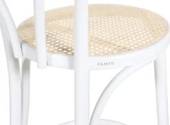 Barstol med rottingsits - Vit