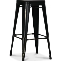 Barstol metall Svart/guld