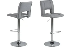 Barstol sitthöjd 62-83 cm - Grå/krom