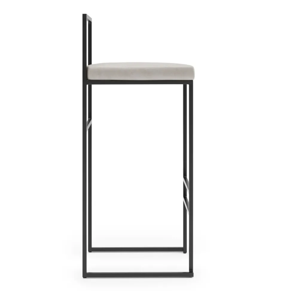 Barstol sitthöjd 75 cm beige sammet + Möbeltassar