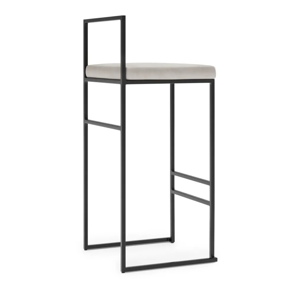 Barstol sitthöjd 75 cm beige sammet + Textilrengöring för möbler