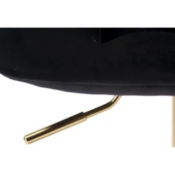 Barstol svart sammet med guldfot - Sitthöjd 62-84 cm