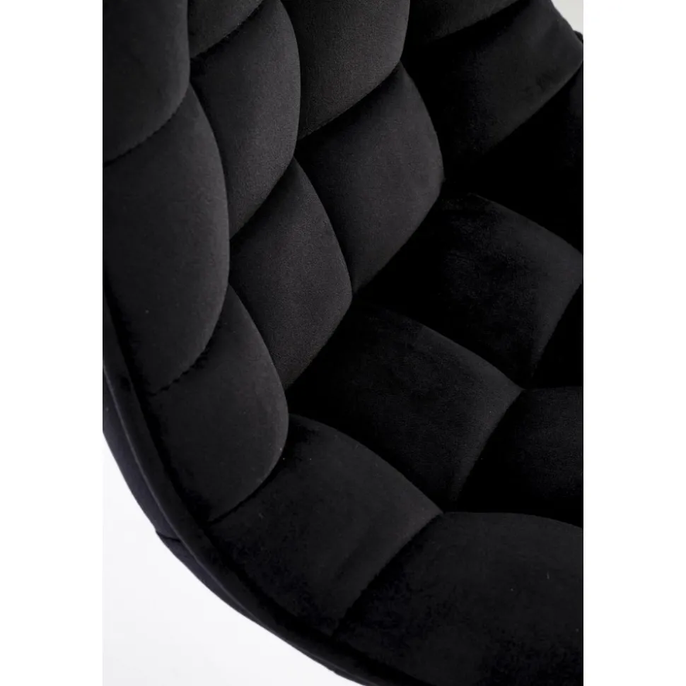 Barstol svart sammet med guldfot - Sitthöjd 62-84 cm