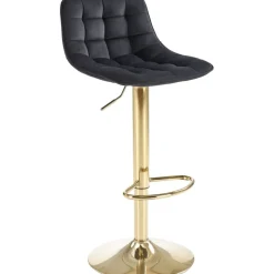 Barstol svart sammet med guldfot - Sitthöjd 62-84 cm + Textilrengöring för möbler