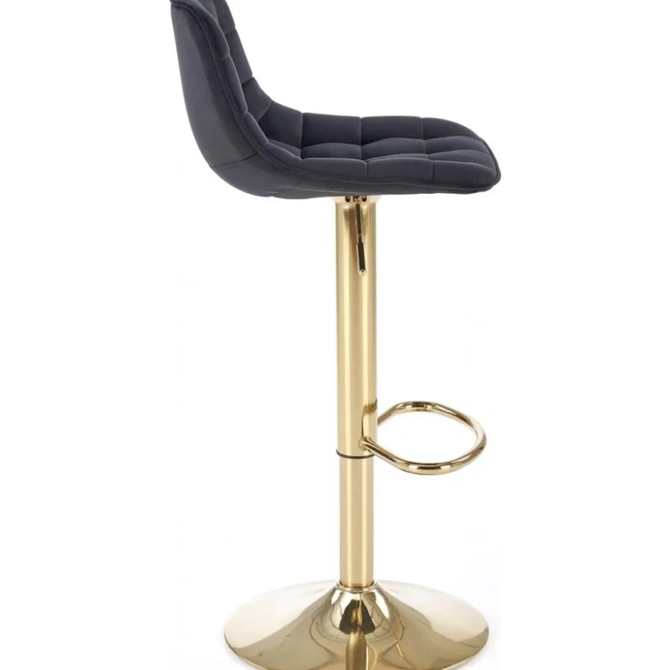 Barstol svart sammet med guldfot - Sitthöjd 62-84 cm + Textilrengöring för möbler