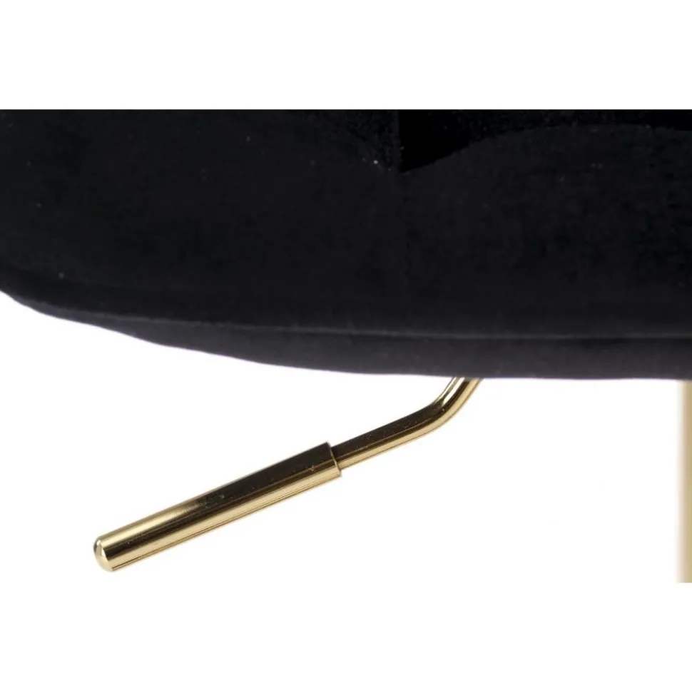 Barstol svart sammet med guldfot - Sitthöjd 62-84 cm + Textilrengöring för möbler