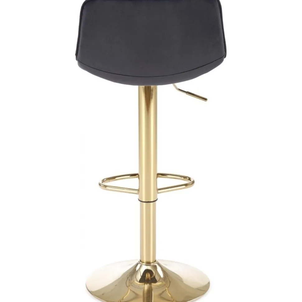 Barstol svart sammet med guldfot - Sitthöjd 62-84 cm + Textilrengöring för möbler