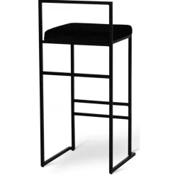 Barstol svart sammet sitthöjd 75 cm + Fläckborttagare för möbler