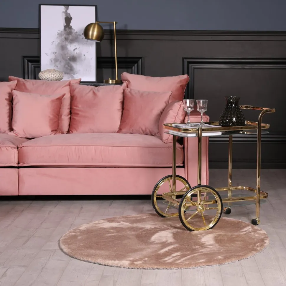 Barvagn med hjul mässing - Rochester