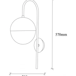Bastos vägglampa 3055 - Svart/vintage