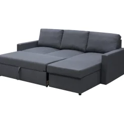 Bäddsoffa 220 cm bred mörkgrå med förvaring + Fläckborttagare för möbler