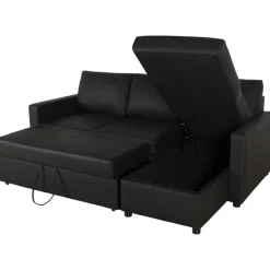 Bäddsoffa 218 cm PU-läder svart - Dream + Textilrengöring för möbler