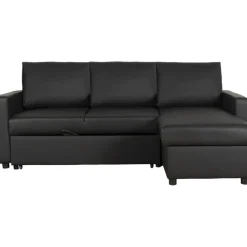 Bäddsoffa 218 cm PU-läder svart - Dream