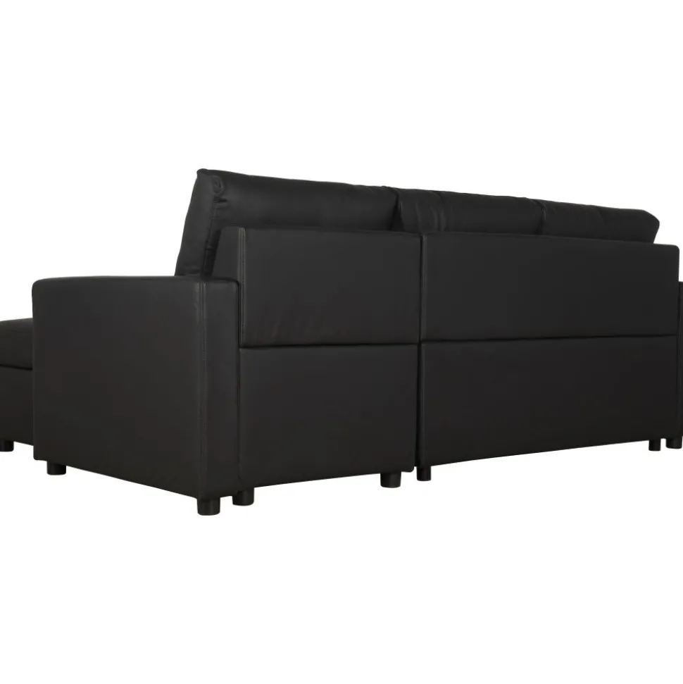Bäddsoffa 218 cm PU-läder svart - Dream