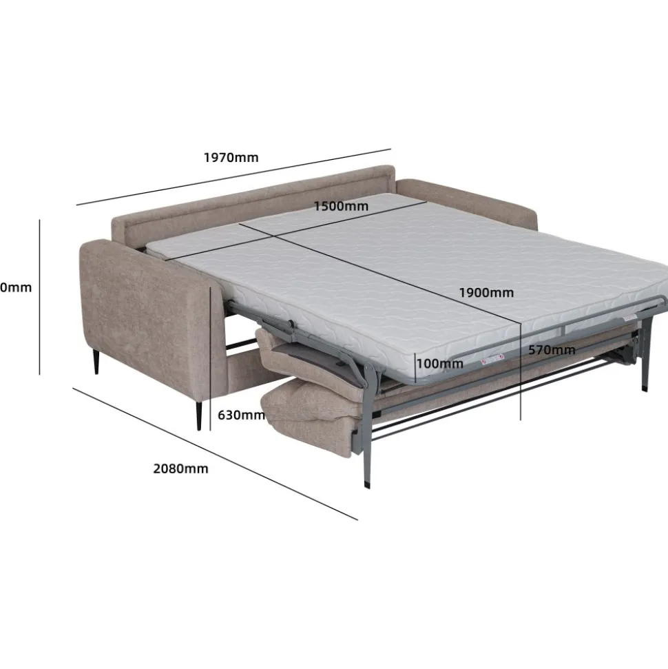Bäddsoffa framåt bäddad beige - Hoven + Textilrengöring för möbler