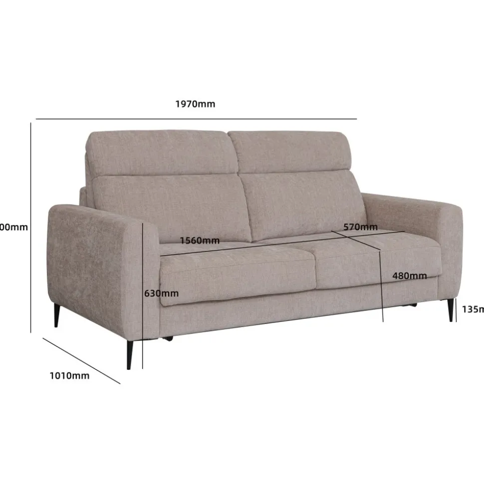 Bäddsoffa framåt bäddad beige - Hoven