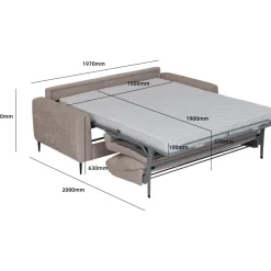Bäddsoffa framåt bäddad beige - Hoven