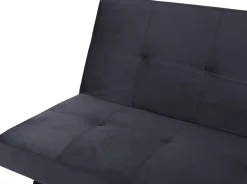 Bäddsoffa i mörkgrå sammet