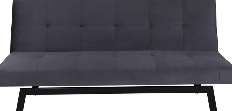 Bäddsoffa i mörkgrå sammet + Textilrengöring för möbler