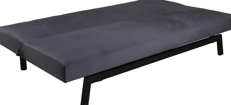 Bäddsoffa i mörkgrå sammet + Textilrengöring för möbler