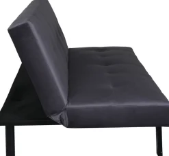 Bäddsoffa i mörkgrå sammet + Textilrengöring för möbler