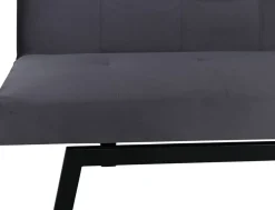 Bäddsoffa i mörkgrå sammet + Textilrengöring för möbler