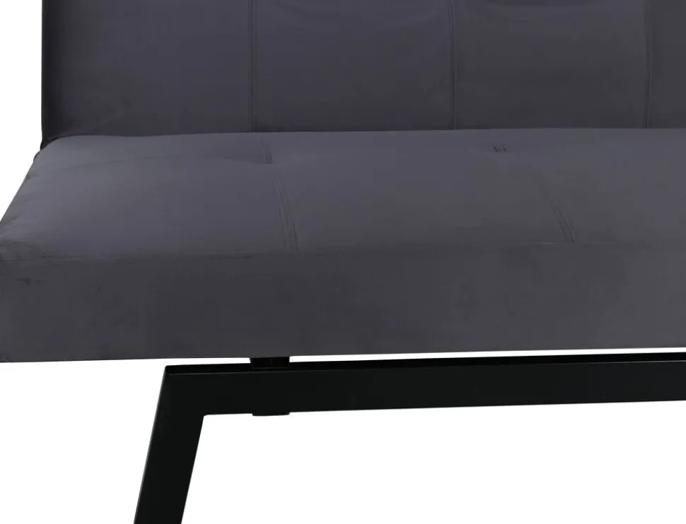 Bäddsoffa i mörkgrå sammet + Textilrengöring för möbler