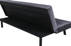 Bäddsoffa i mörkgrå sammet + Möbeltassar