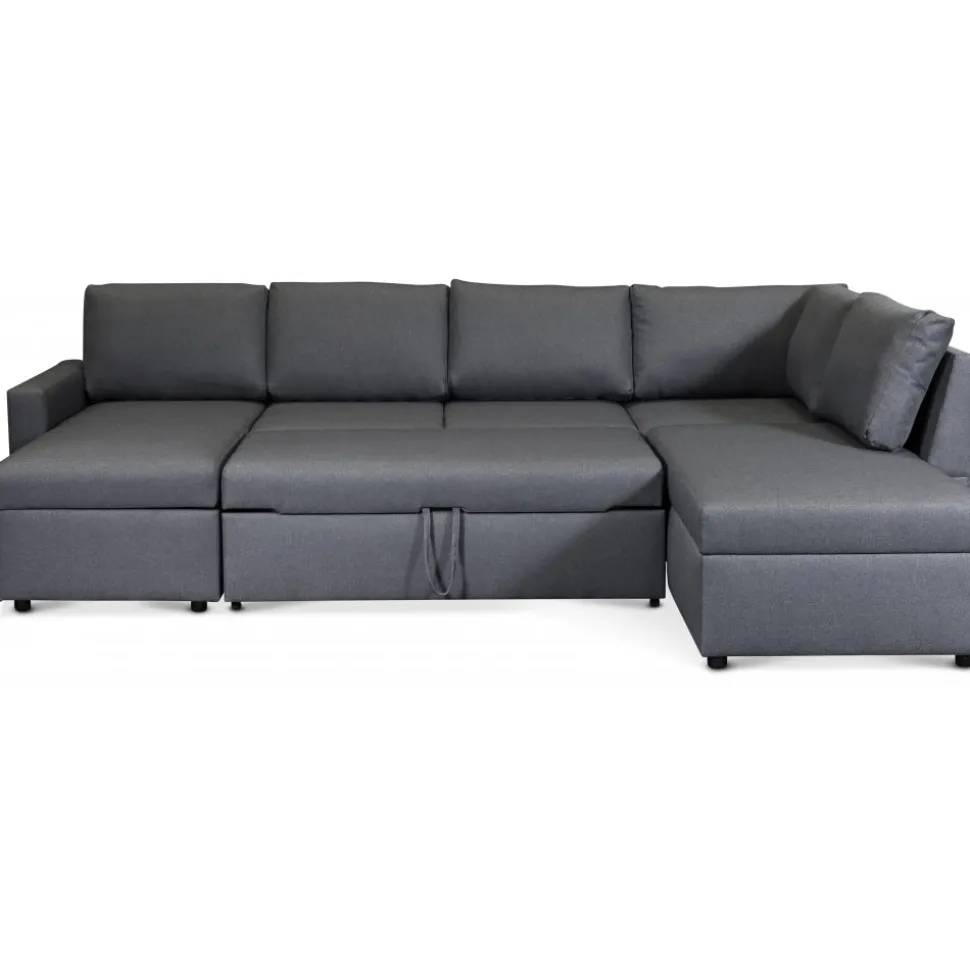 Bäddsoffa i U-design grå - Dream + Fläckborttagare för möbler