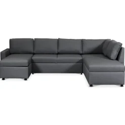 Bäddsoffa i U-design grå - Dream + Fläckborttagare för möbler