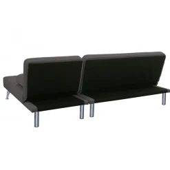 Bäddsoffa med divan brun sammet 198 cm