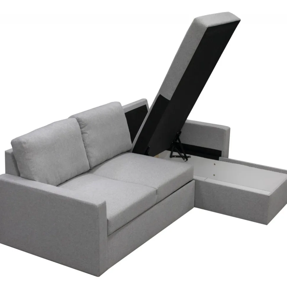 Bäddsoffa med förvaring 220 cm bred + Textilrengöring för möbler