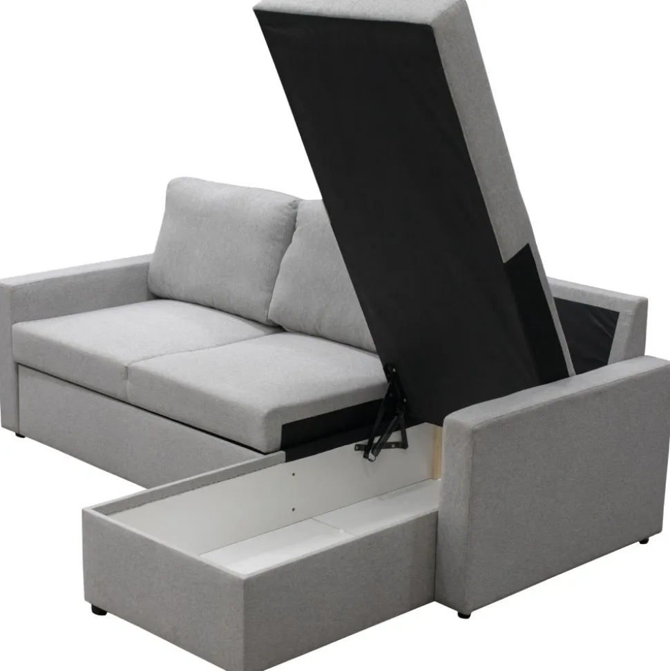 Bäddsoffa med förvaring 220 cm bred + Textilrengöring för möbler