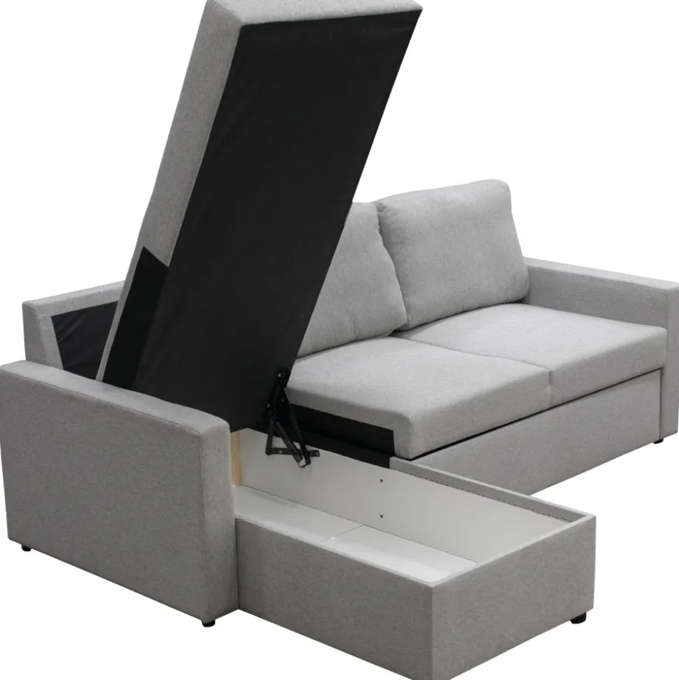 Bäddsoffa med förvaring 220 cm bred + Textilrengöring för möbler