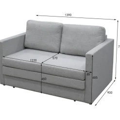 Bäddsoffa 2-sits grå