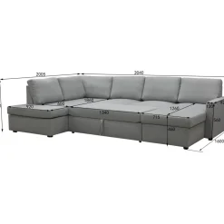 Bäddsoffa U-design grå - Tärnö