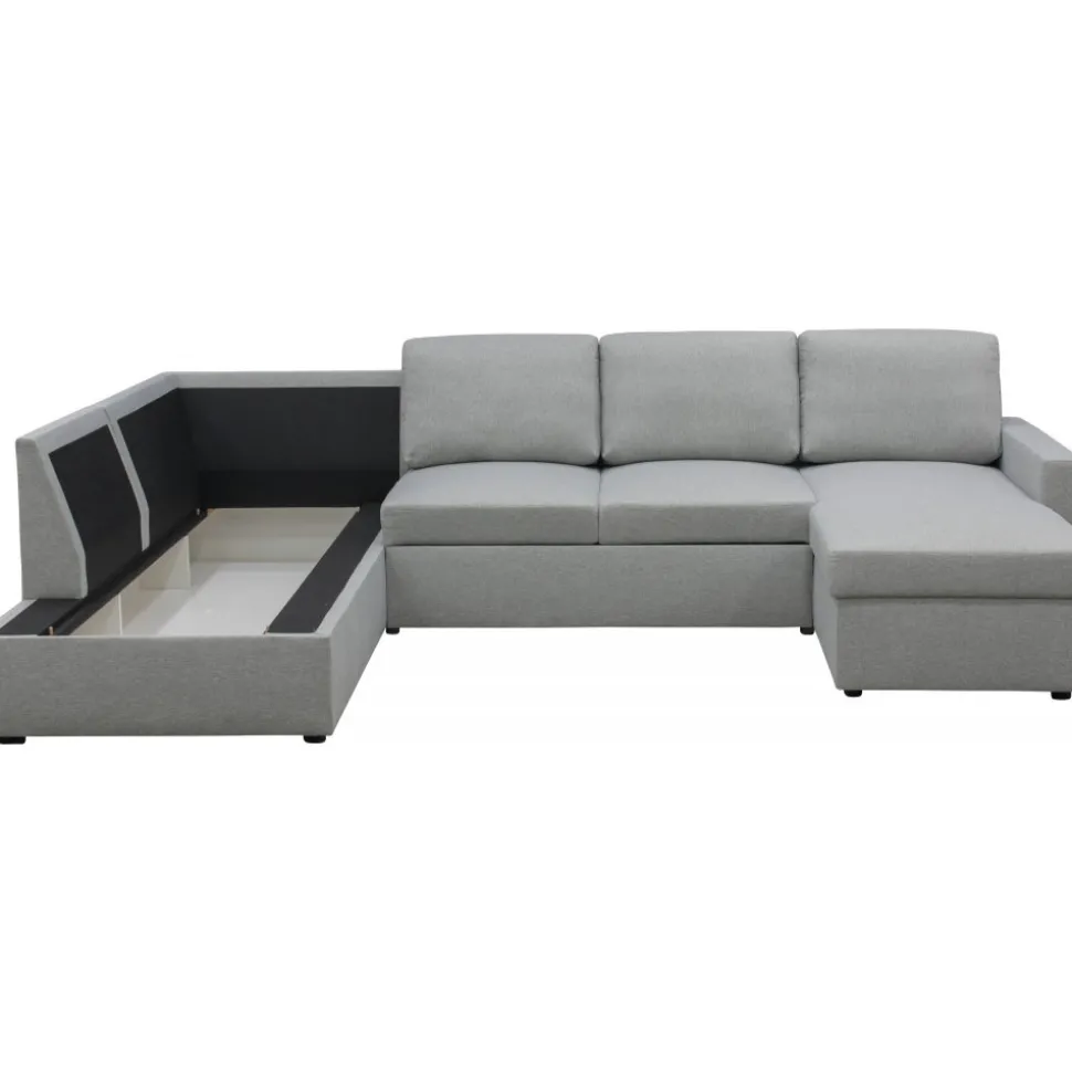 Bäddsoffa U-design grå - Tärnö + Textilrengöring för möbler