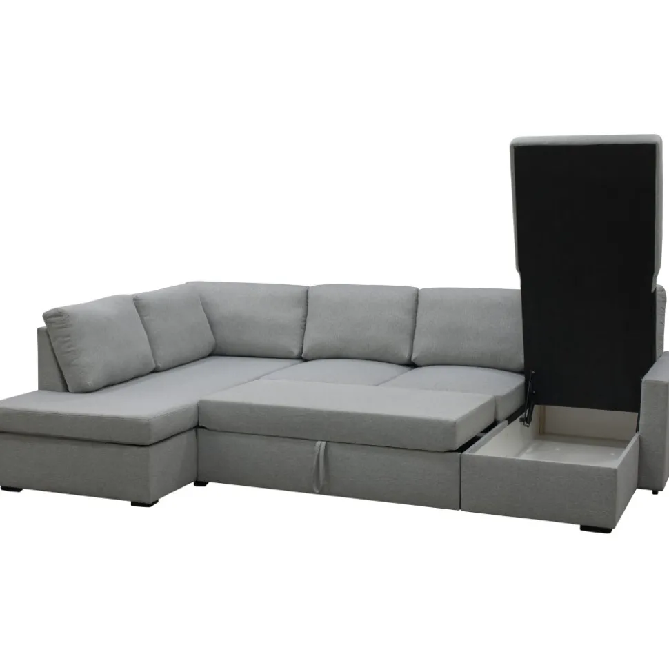 Bäddsoffa U-design grå - Tärnö + Textilrengöring för möbler