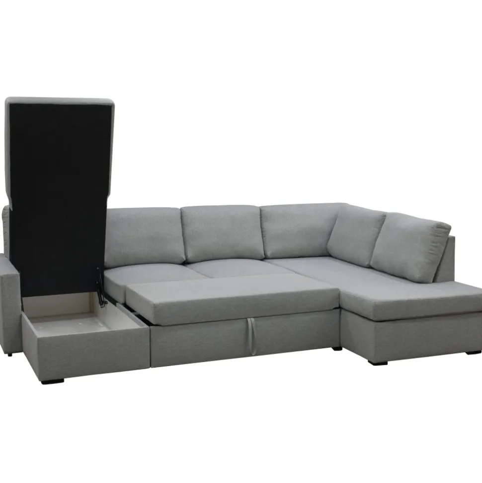 Bäddsoffa U-design grå - Tärnö + Textilrengöring för möbler