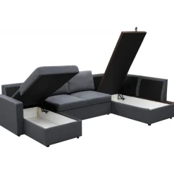 Bäddsoffa U-modell mörkgrå - Tärnö + Fläckborttagare för möbler