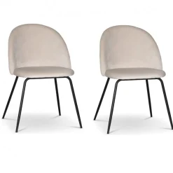 Beige stol i sammet med svarta ben - Astrid + Textilrengöring för möbler