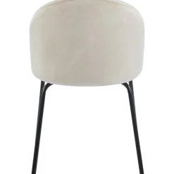 Beige stol i sammet med svarta ben - Astrid + Textilrengöring för möbler