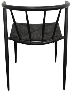 Bella utestol i svart metall med svart repsits + Rengöringsmedel för utemöbler