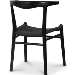 Berit matstol - Svart / Svart Repsits