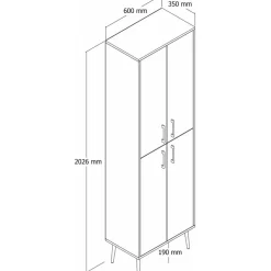 Berlin skåp - Vit/guld