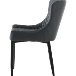 Bernt stol i grå PU med diamant mönster