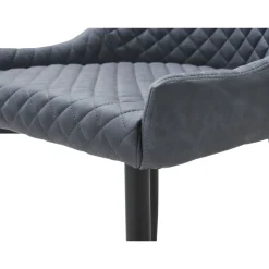 Bernt stol i grå PU med diamant mönster