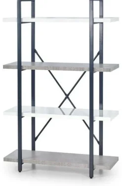 Bessie bokhylla - Vit/svart