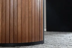 Bianca ovalt matbord 200x90 cm - Valnöt + 4.00 x Stolsdyna